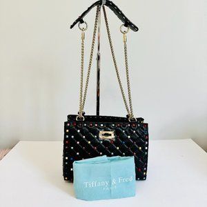 TIFFANY & FRED VALENTE STUDDED AND QUILTED LEATHER SHOULDER BAG WITH DUST BAG